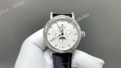 Patek Philippe Complications RG/WG Engraved Bezel Diamond Markers 42mm CH29-535 Movement Watch